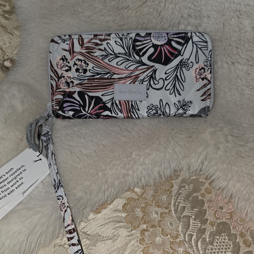 Vera Bradley Ultralight RFID Accordion Wristlet Sun Washed Tropical NWT